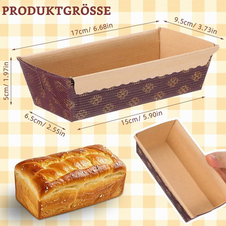 Gatuida Kastenform Kuchen Papier: 25 Stück Backform Kastenform 15 cm Toastbrot Brotbackform für Kuch
