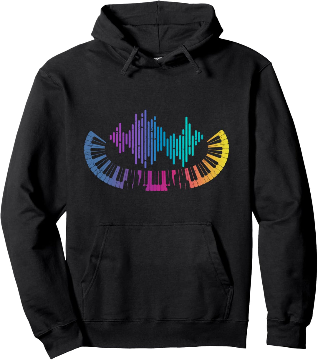 Klavierspieler Piano Farbenfrohe Klaviatur Pianist Klavier Pullover Hoodie