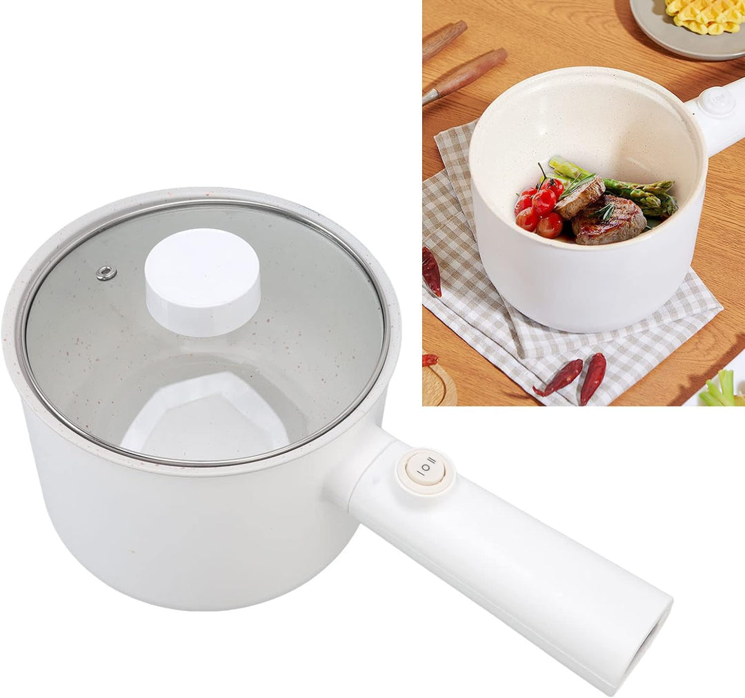 Elektrischer Hot Pot, Mini-Ramen-Kocher 1,8 L Nudeltopf Antihaft-Sauté-Pfanne Multifunktions-Elektro