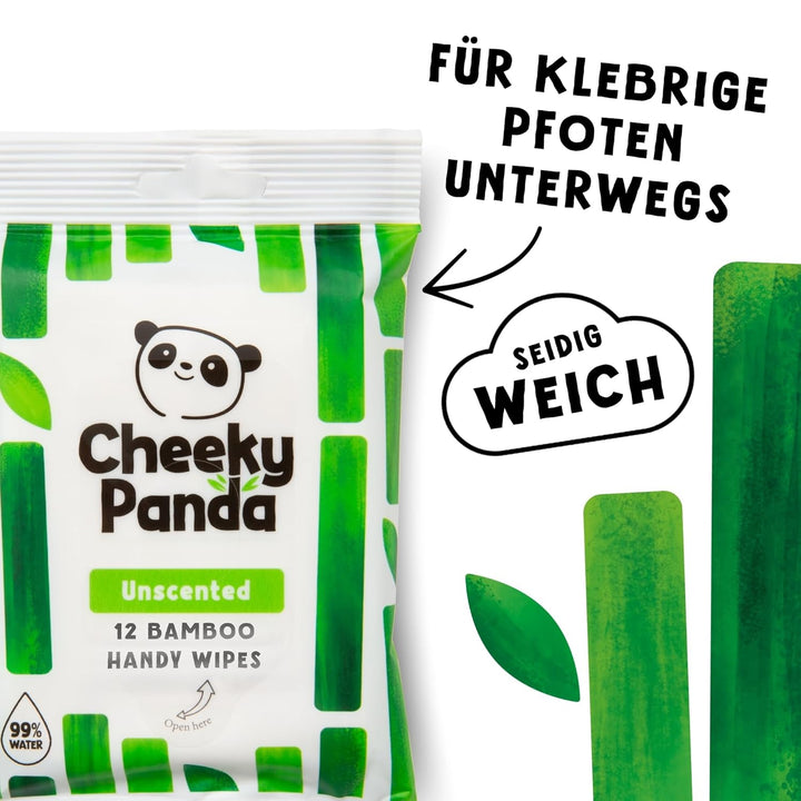 The Cheeky Panda Plastikfrei Feuchttücher Box Baby | 12 Packungen x 12 Stück (144 Feuchttücher) | Fü