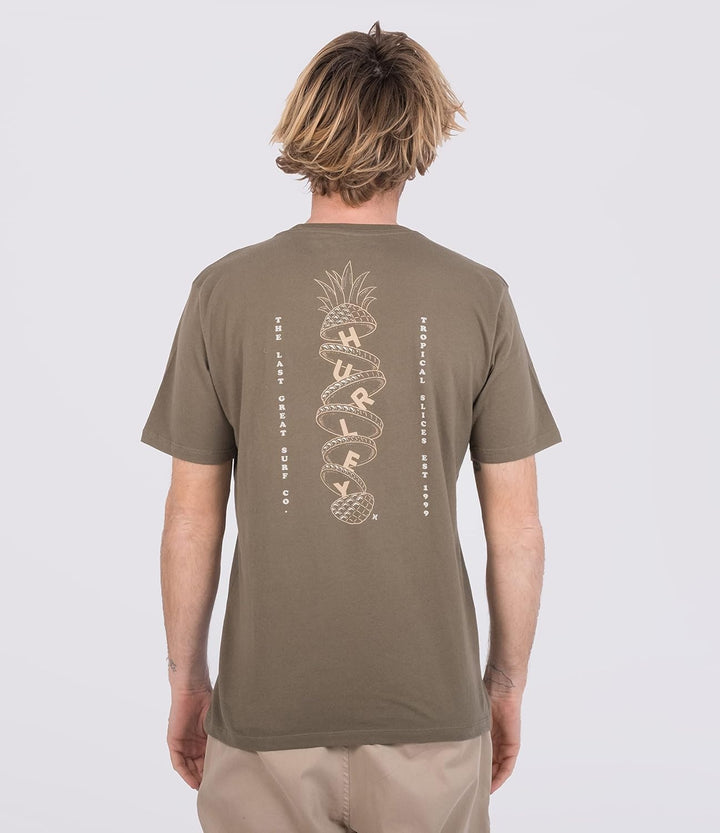 Hurley Herren Evd Wash Tropical Slices Tee Ss T-Shirt, Olivgrün