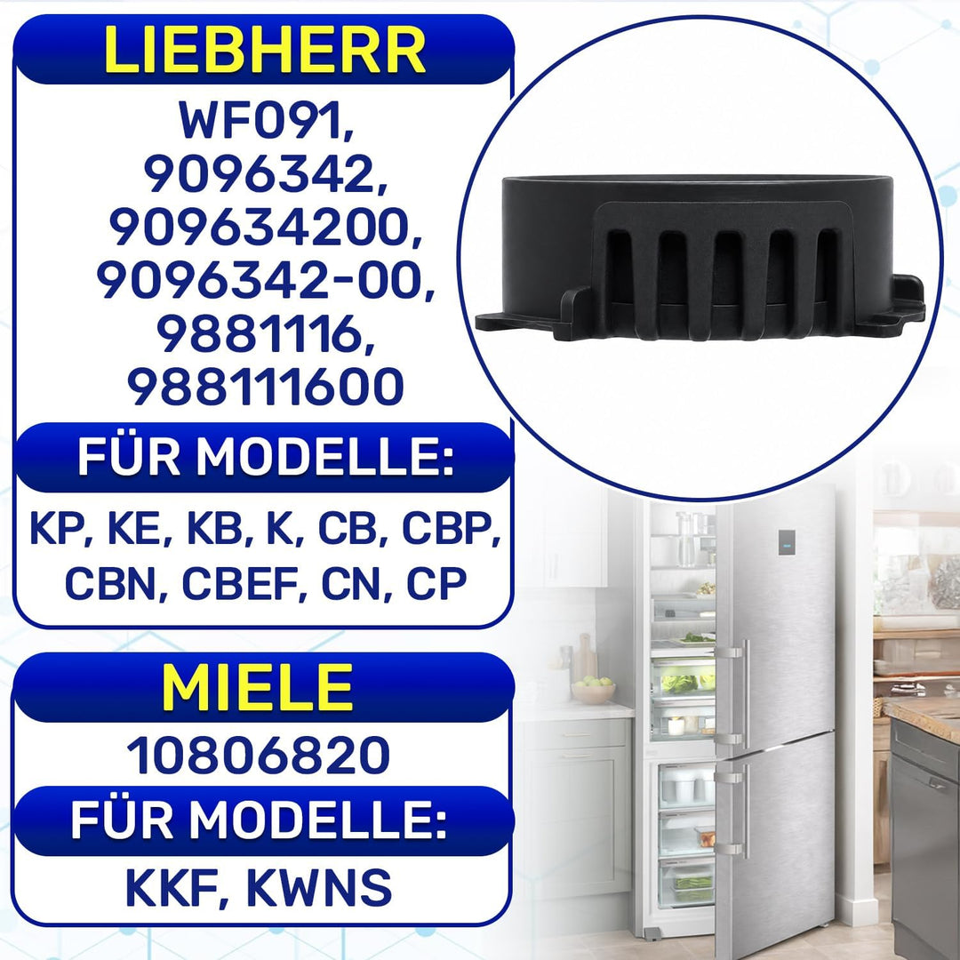 2 Stück Aktivkohlefilter Kühlschrank Ø 45 mm für Miele 10806820 für Liebherr WF091 9096342 909634200