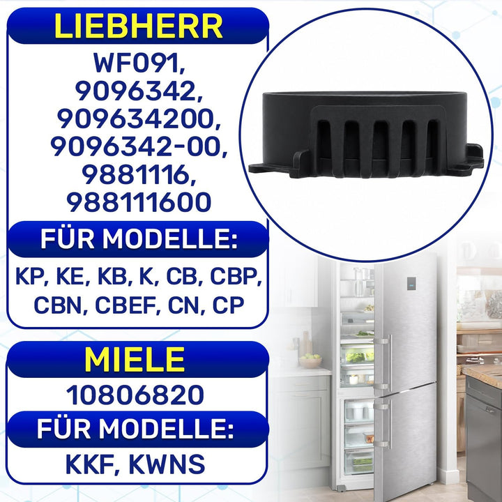 2 Stück Aktivkohlefilter Kühlschrank Ø 45 mm für Miele 10806820 für Liebherr WF091 9096342 909634200