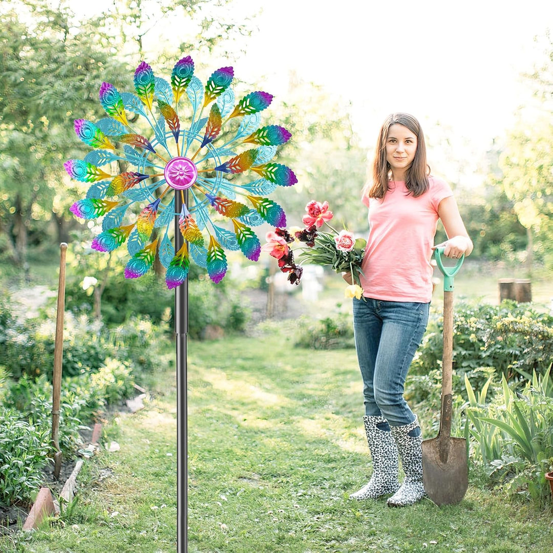 Metall Windrad Garten Dekoration in Retro-Farben - Windspiele für Garten, Rasen und Terrasse, Windsk