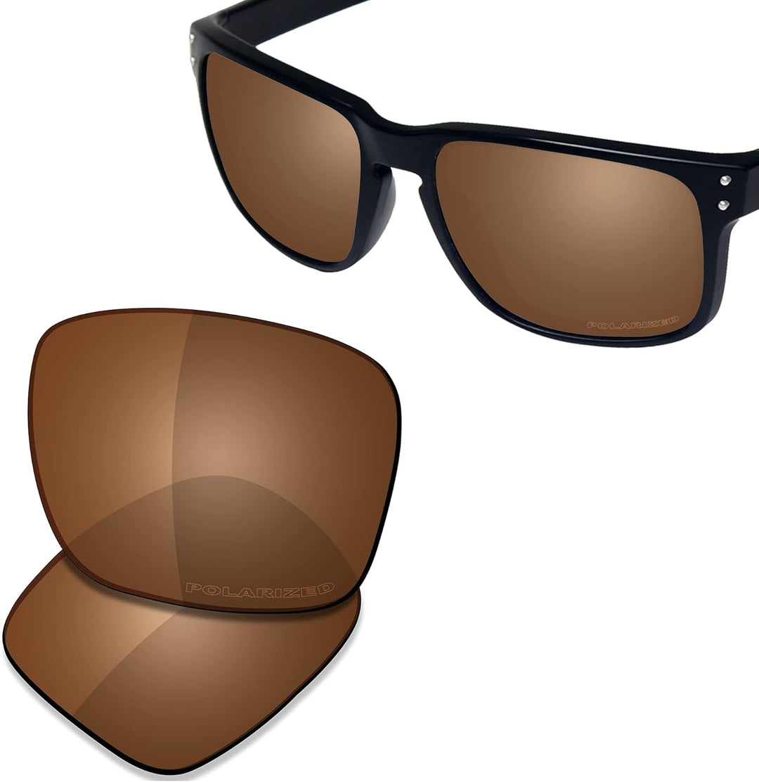 Saucer Premium Ersatzgläser für Oakley Holbrook OO9102 Sonnenbrillen High Defense - Amber Brown Pola