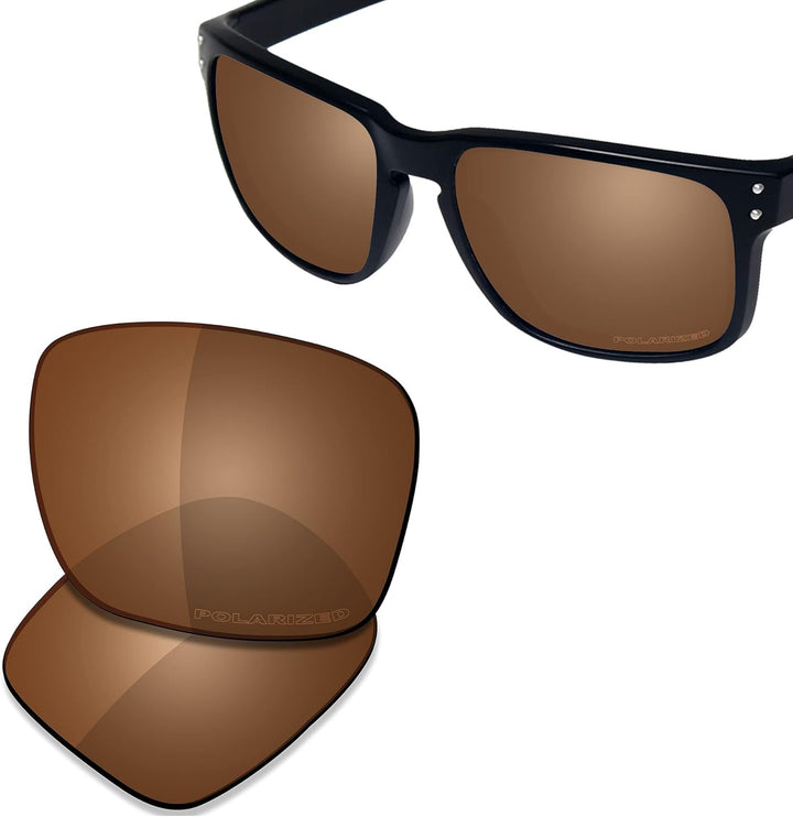 Saucer Premium Ersatzgläser für Oakley Holbrook OO9102 Sonnenbrillen High Defense - Amber Brown Pola