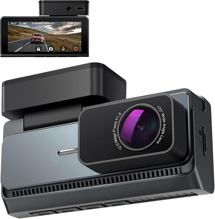 Dashcam Auto Front und Heck 4K+2K, 3,39" IPS Display mit 32GB Karte, WDR,Wi-Fi GPS, Nachtsicht, Park