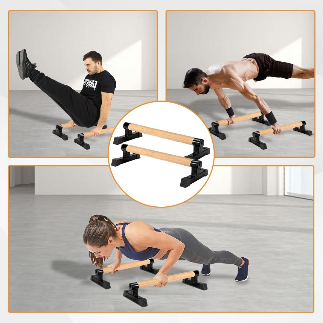 Parallettes calisthenics Holz Rutschfeste Liegestützgriffe, Premium Turnen und Calisthenics Equipmen