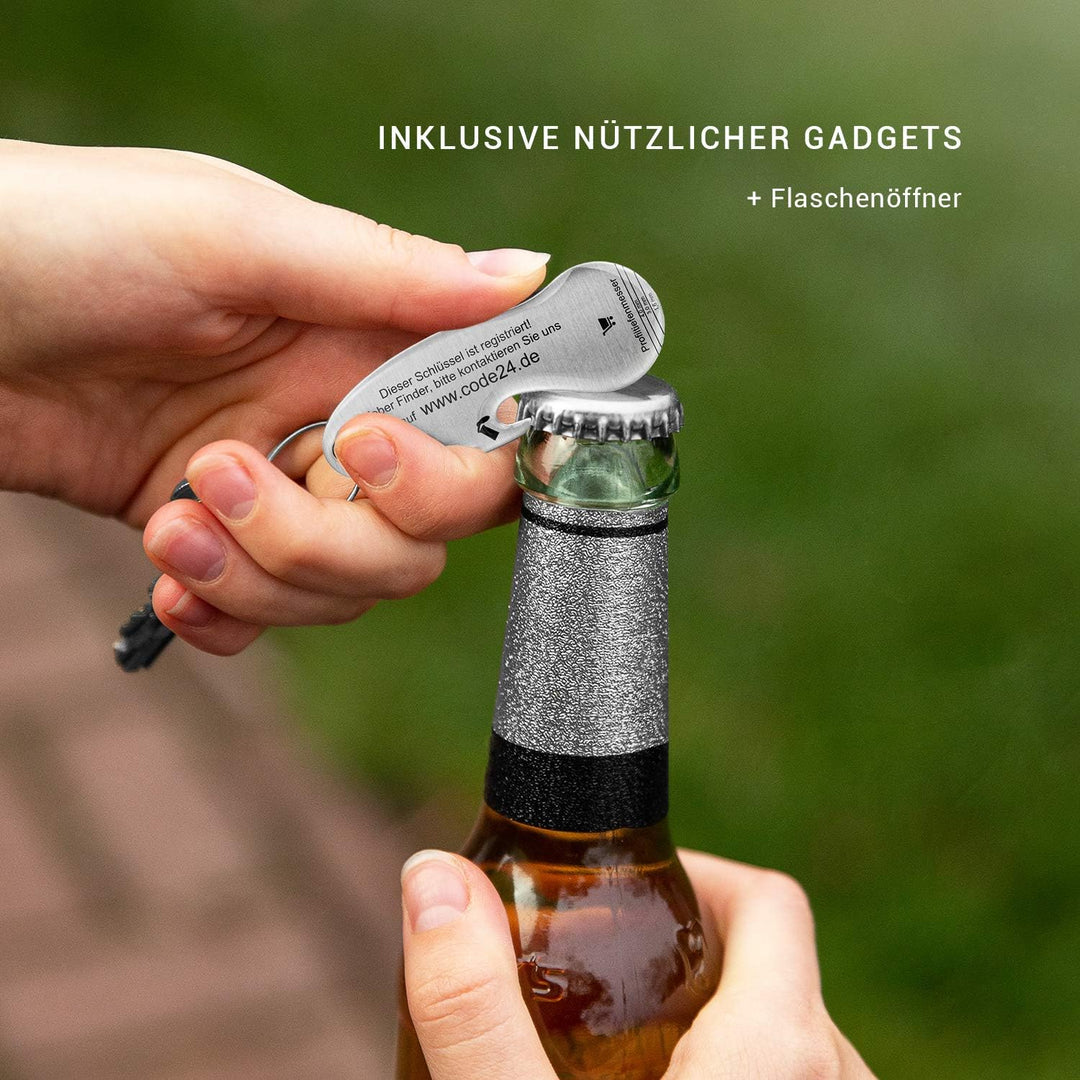 Einkaufswagenlöser Code24 Feuerwehr F1&2 / Schlüsselanhänger Einkaufschip mit Schlüsselfundservice/A