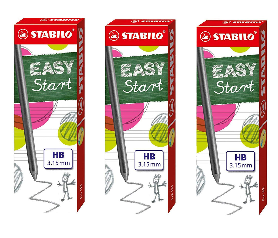Stabilo Minen zum Nachfüllen EASYergo 3.15 Nachfüllminen - 3X 6er Pack - Härtegrad HB (18er Set)