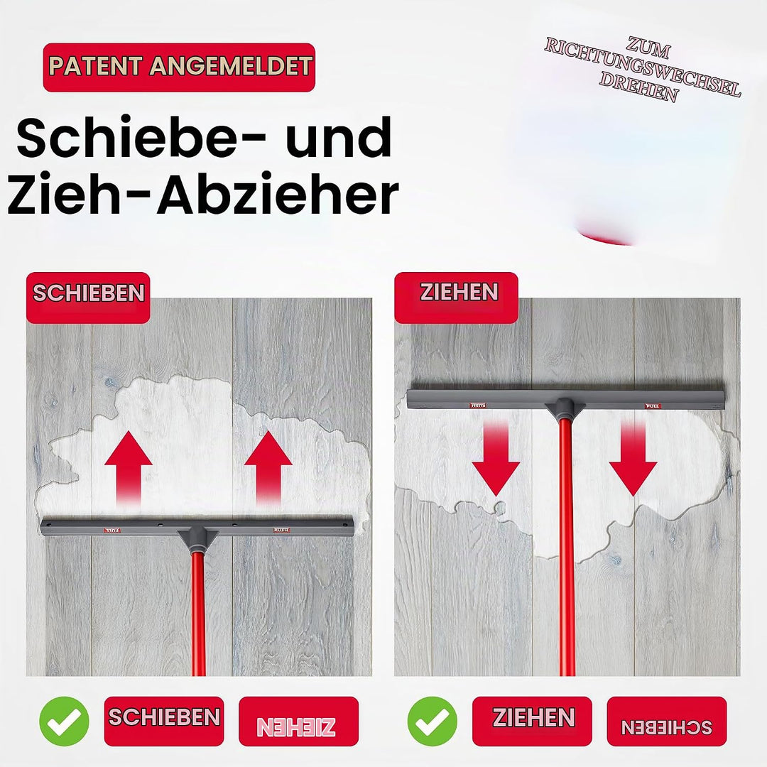 Tyroler Schiebe &amp; Zieh Wasserschieber Bodenabzieher 60 cm Silikonkopf | Wasserabzieher Boden mit Sti