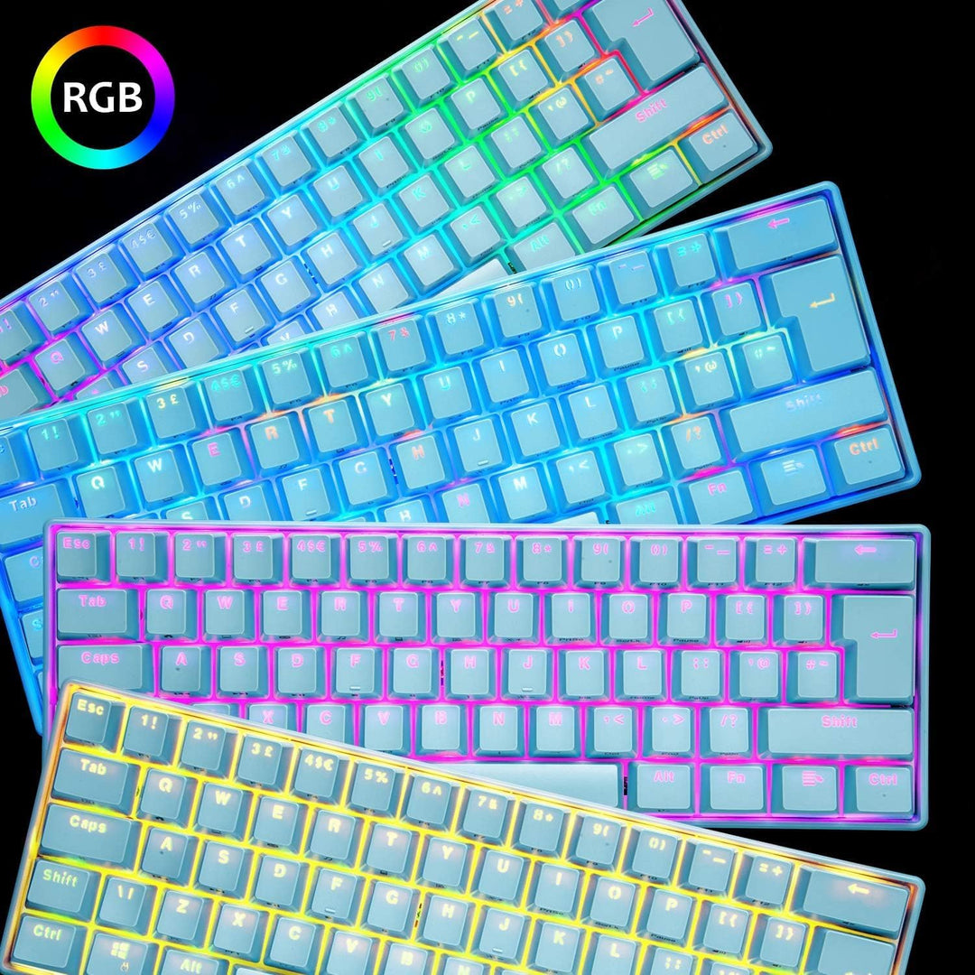 60% UK-Layout Kabelgebundene Gaming-Tastatur und -Maus, 62Keys Mini Compact Mechanical Keyboard, 19