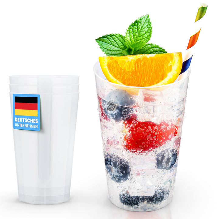 Trinklicht® 25 Mehrwegbecher | Wiederverwendbare Trinkbecher 0,4L | Bruchsicher | Spülmaschinenfest