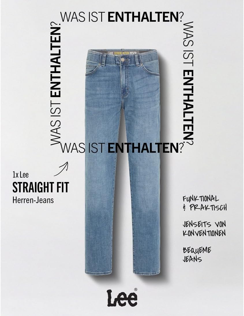 Lee Herren Extreme Motion Recht Jeans, Brady, 36W / 32L EU 32W / 30L Brady, 32W / 30L Brady