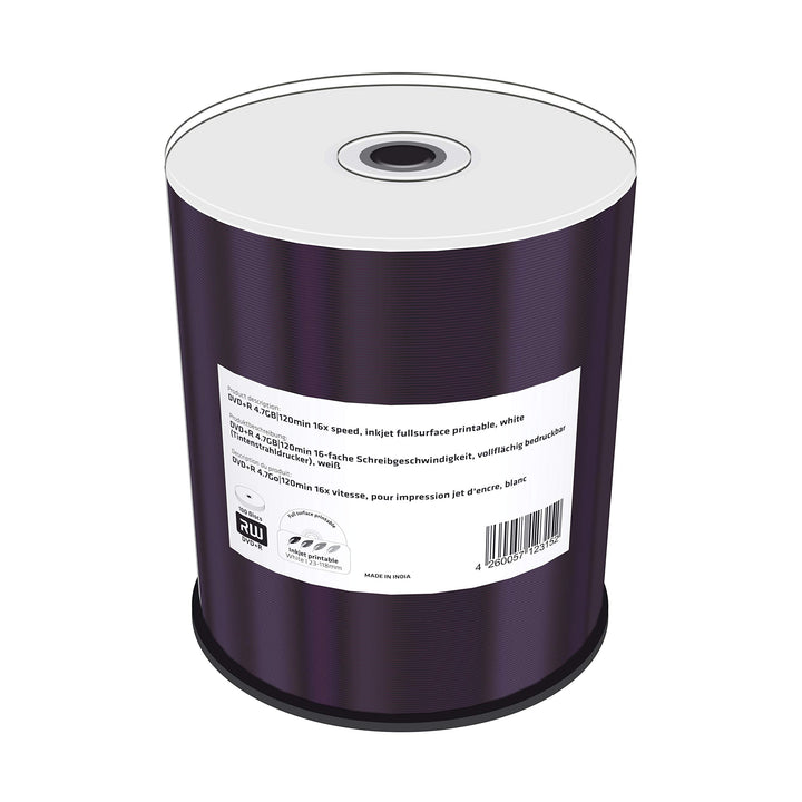 DVD+R 4.7GB|120min 16x Speed, Inkjet fullsurface Printable, Cake 100, Cake 100