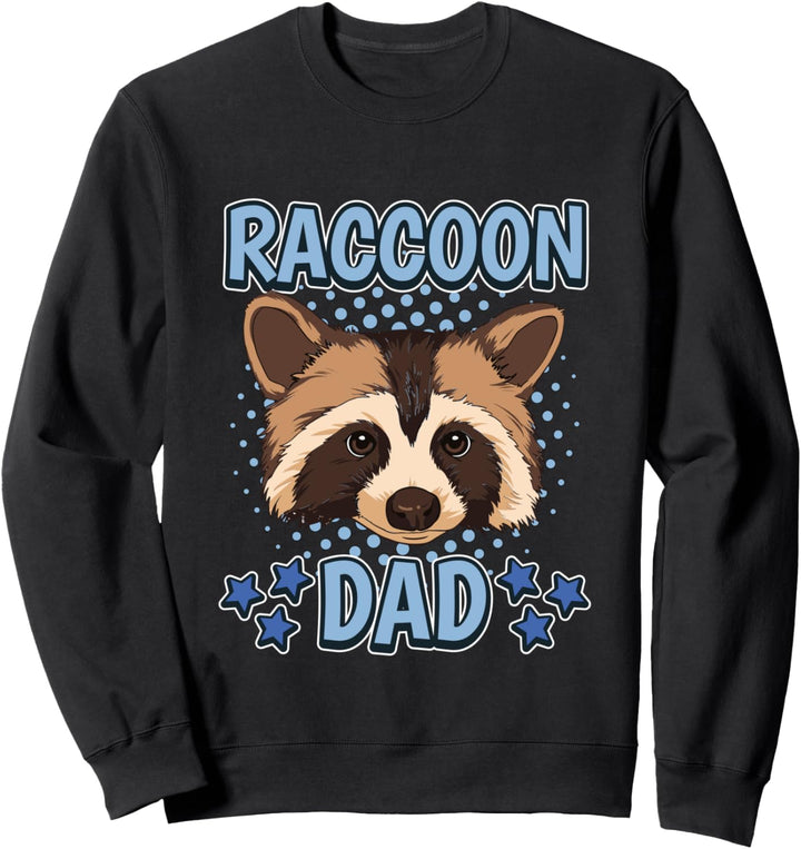 Herren Raccoon Dad Papa Vatertag Waschbär Sweatshirt