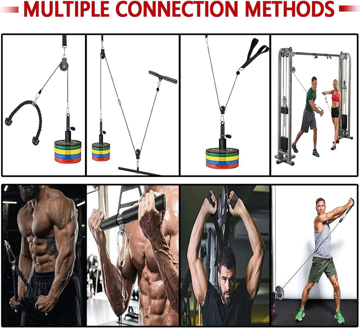 Favuit Kabelzug Fitness Kabel Latzug Unterarmtrainer Set, Gym Arm-Krafttraining Trizeps Seil Gewicht