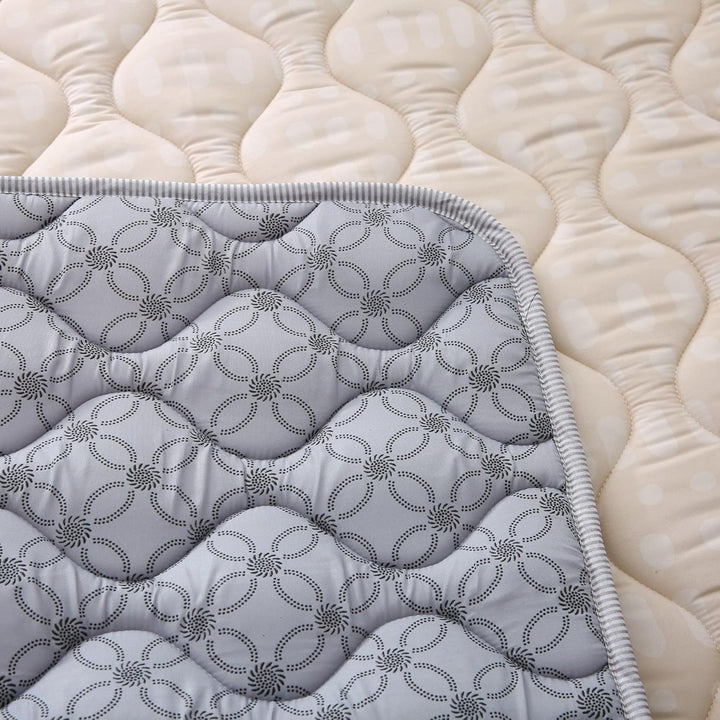 Gesteppte Krabbeldecke Baby 127cm, Hygge beige – extra Dicke 1,5cm weiche Baby Krabbelmatte – Baby S