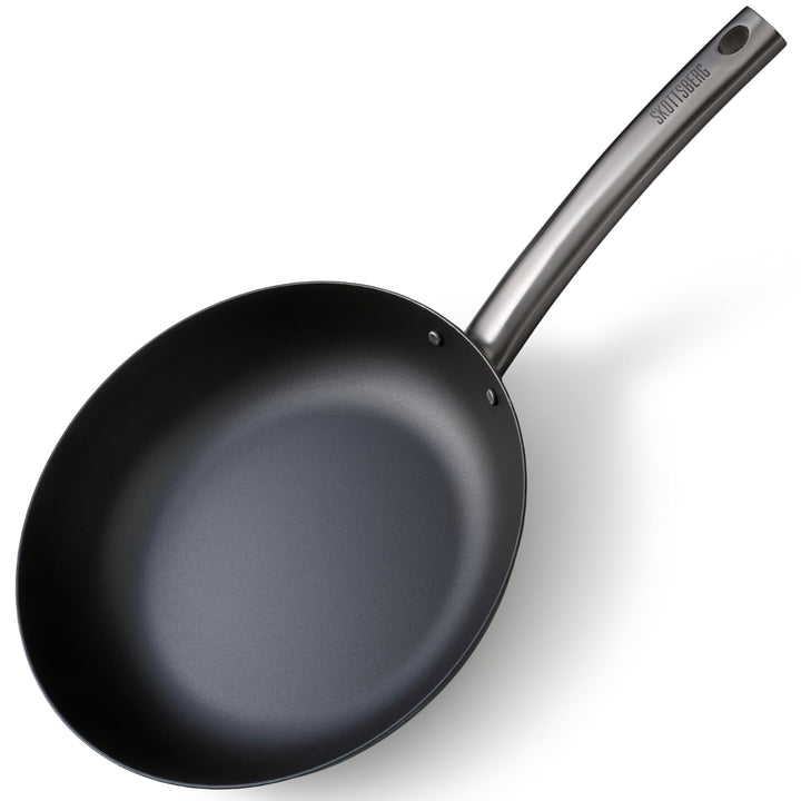 Skottsberg Bratpfanne Stahlpfanne 24 cm voreingebrannt und ohne Antihaftbeschichtung Skillet Stielpf