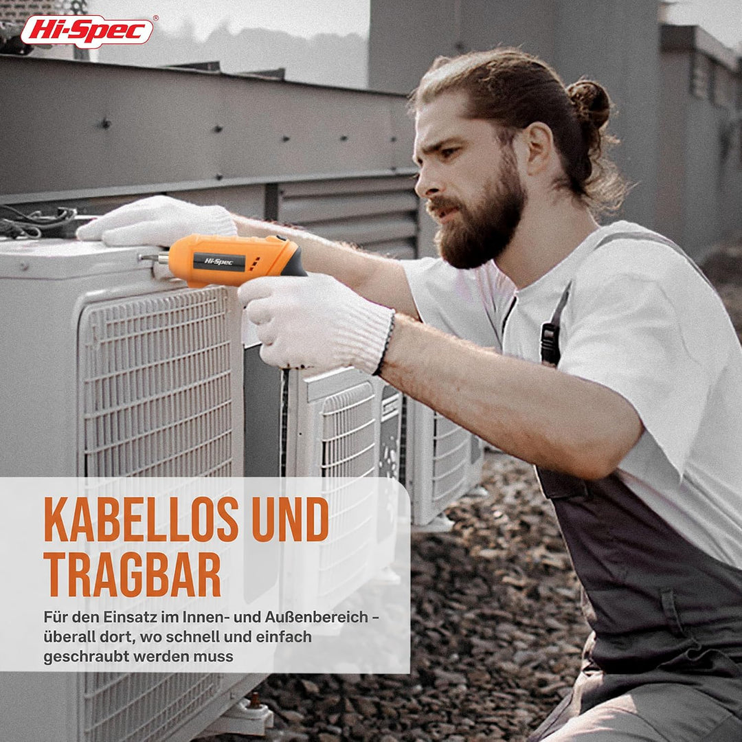 Hi-Spec 42-tlg. Werkzeugkoffer-Set mit Kleinem Akkuschrauber 4V.Komplettes Werkzeugset für Heimwerke
