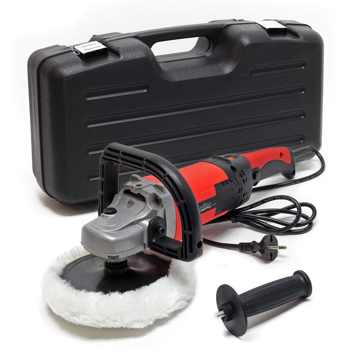 Wiltec Auto Poliermaschine Schleifmaschine 1500W bis 3000 U/min, Poliergerät mit 6 Stufen inkl. 1 Pa