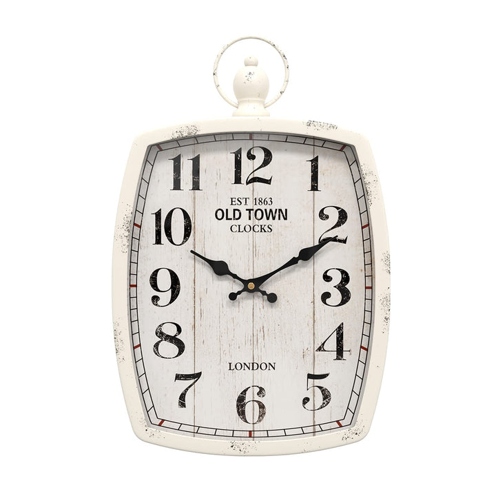Menterry Rechteck Retro-Wanduhr, altmodisches antikes Design, rustikaler Vintage-Stil, batteriebetri