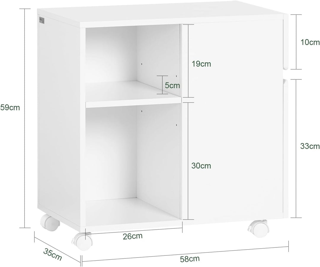 SoBuy Aktenschrank Aktenschrankwagen Druckertisch Druckerständer Rollcontainer mit 4 Rollen Lagersch