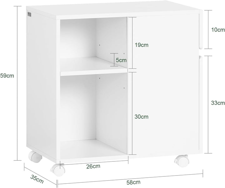SoBuy Aktenschrank Aktenschrankwagen Druckertisch Druckerständer Rollcontainer mit 4 Rollen Lagersch