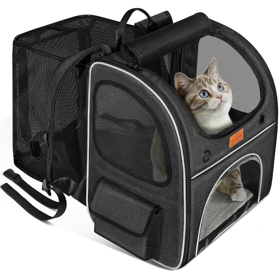 Morpilot Erweiterbar Katzenrucksack Grosse Katzen, Hunderucksack bis 8 kg Katzen Rucksack Gross für