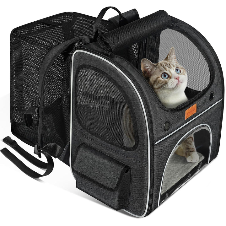 Morpilot Erweiterbar Katzenrucksack Grosse Katzen, Hunderucksack bis 8 kg Katzen Rucksack Gross für