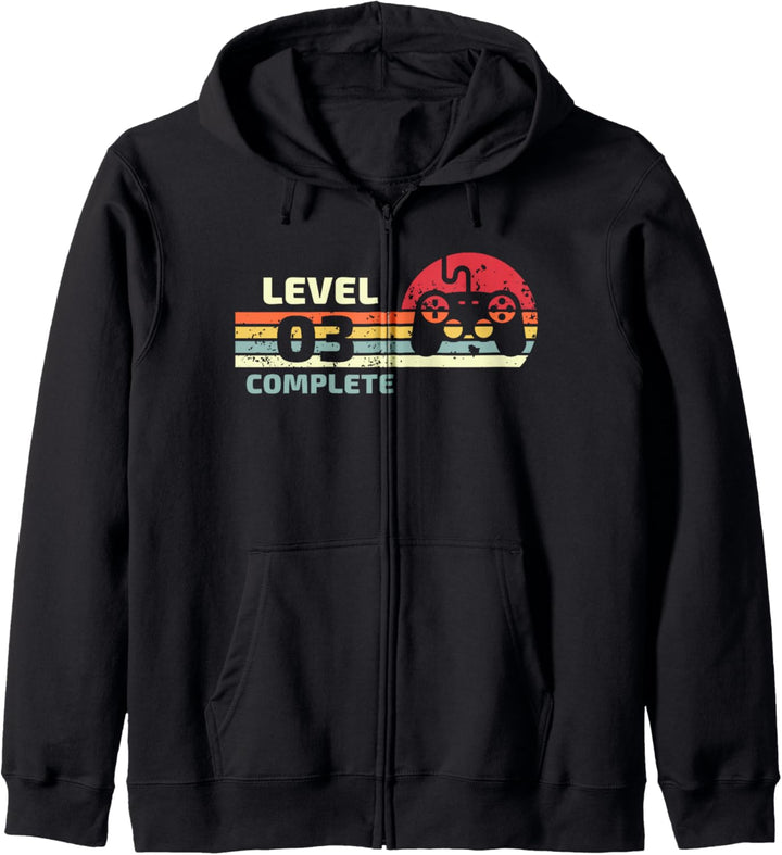 Retro Vintage Level 3 Complete Celebrate Gamer 3rd Wedding Kapuzenjacke