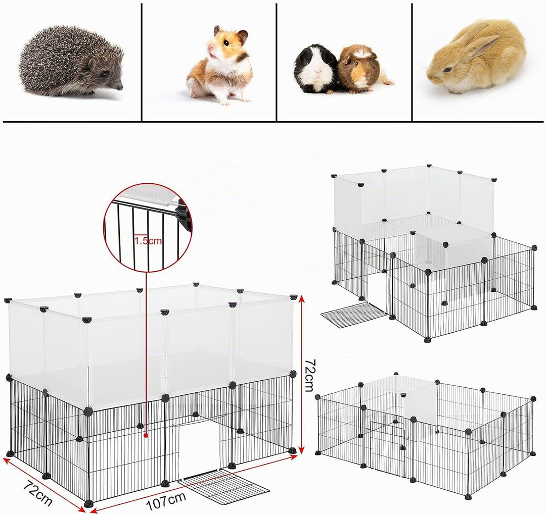 EUGAD Freigehege für Kaninchen, Meerschweinchen Gehege, Welpenauslauf Kleintiergehege inkl. Tür, Fre