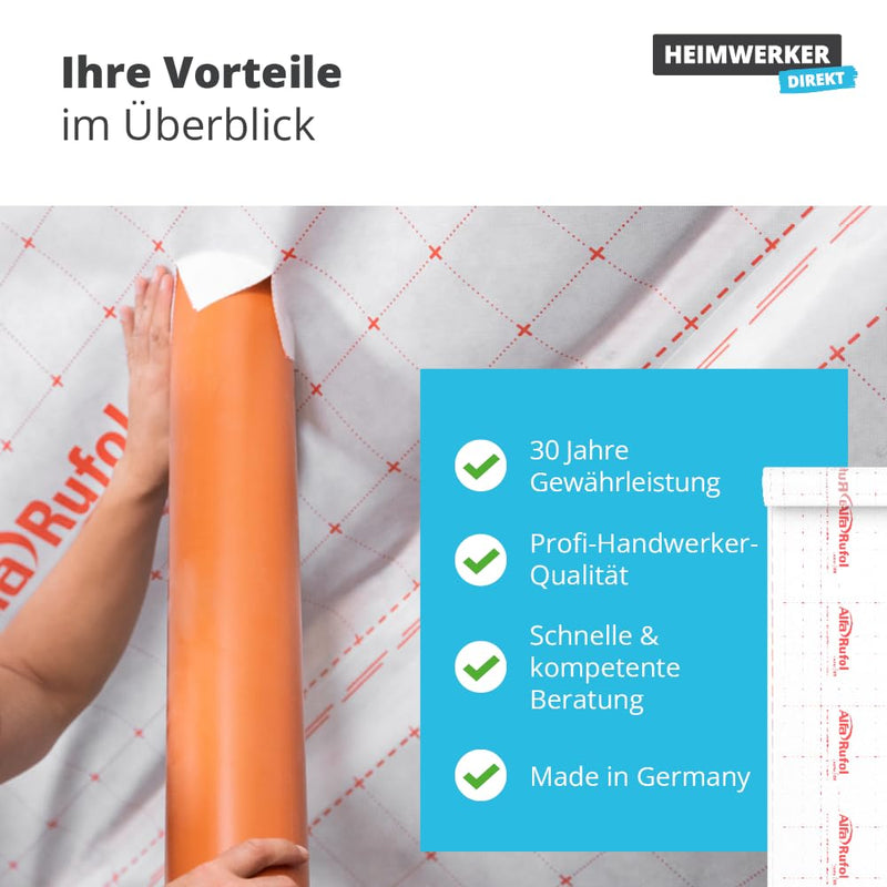 Dampfbremse/Dampfsperre 1,5 m x 50 m rücktrocknend, universelle feuchteregulierend - für eine luftdi