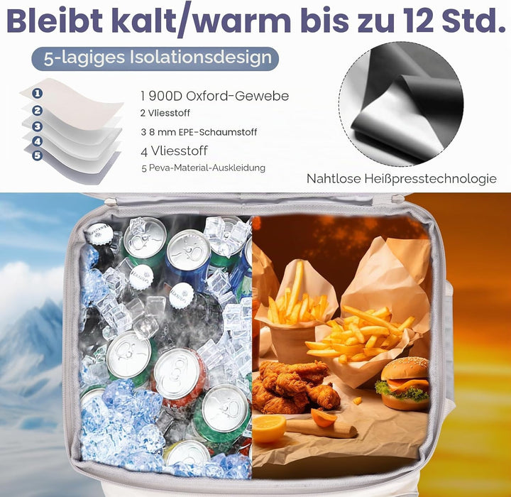 Kühltasche mit Rollen, 50L/ 75 Cans Kühltasche Gross Faltbar und Wasserdicht Kühler, Isoliertasche T