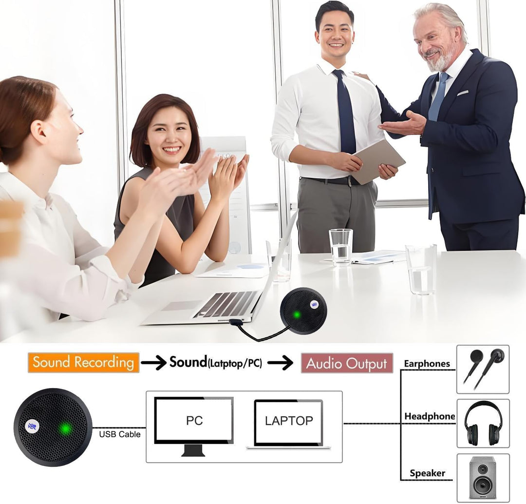 USB Mikrofon, Desktop PC Mikrofon, Stummschalttaste mit LED-Anzeige, Geräuschunterdrückung, Omnidire