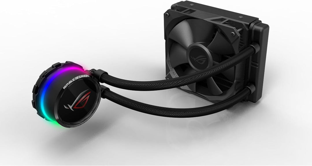 ASUS ROG Ryuo 120 All-in-One CPU-Wasserkühlung (1,77 Zoll OLED Display, Aura Sync RGB, ROG-120 mm-Lü