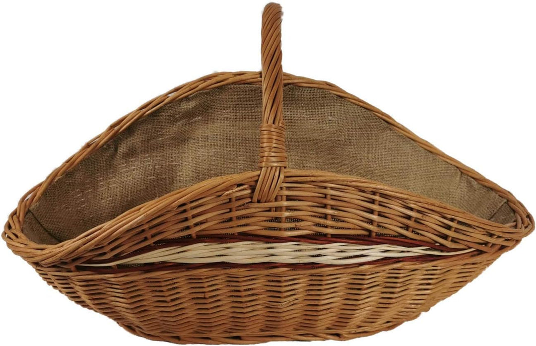 Kaminholzkorb aus Weide mit Jute (72x43x44 cm), 72x43x44 cm