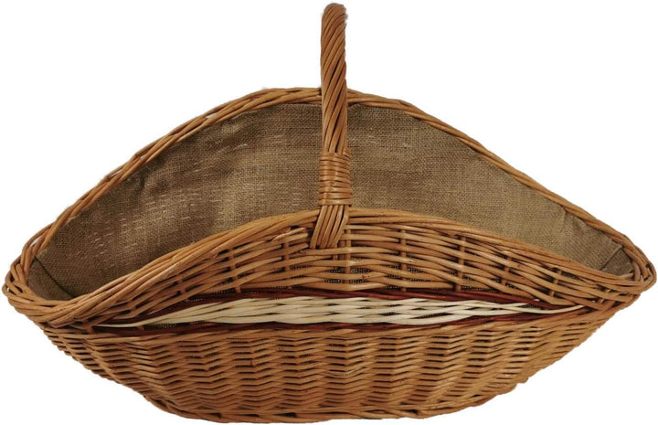 Kaminholzkorb aus Weide mit Jute (72x43x44 cm), 72x43x44 cm