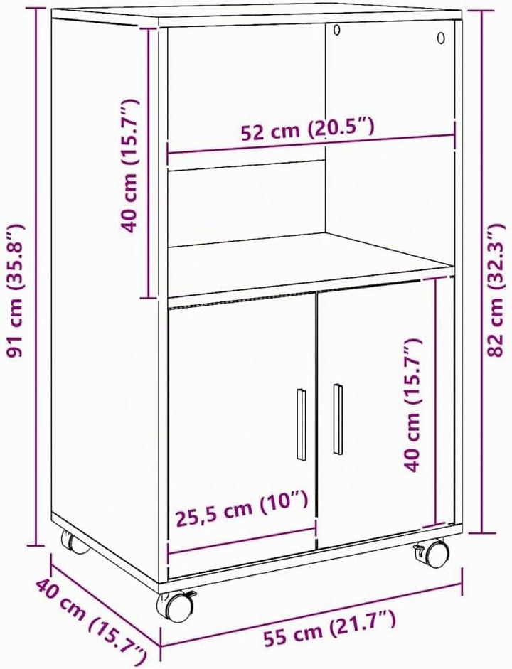 vidaXL Rollschrank, Büroschrank mit Stauraum, Aktenschrank für Wohnzimmer Büro, Bürocontainer Schran