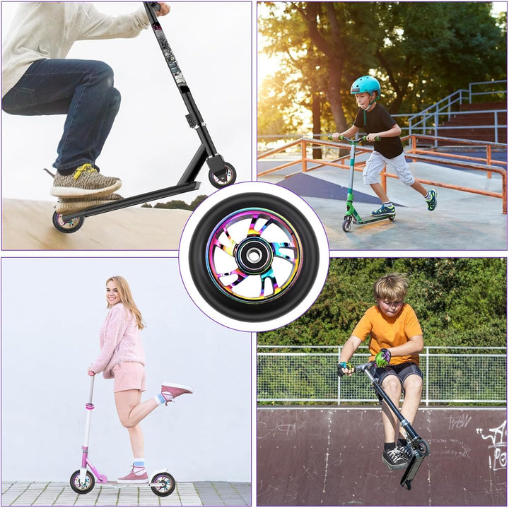 Stunt Scooter Rollen, 2 PCS scooter Ersatzräder 88A mit ABEC-9 Lager Aluminium Speichenkern, Ersatzr