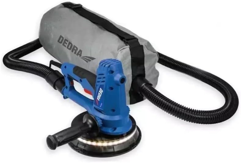 DEDRA Hand-Trockenbauschleifer mit LED licht, 750 W,1500-2700 U/Min 180 mm-Schleifteller, zur Gipsbe