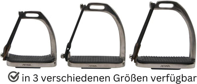 AMKA Sicherheitssteigbügel Edelstahl mit Gelenk Flexible Bügel 10 cm 12 cm 13 cm Trittfläche, 12