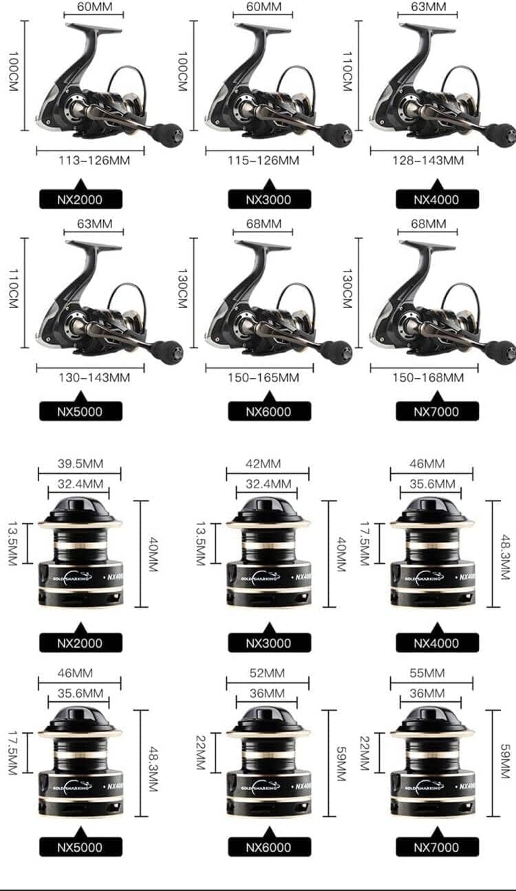 Boat Rock Spinning Angelrolle 12BB/14BB 5.2: 1/4.7:1 Karpfen-Angelrolle aus Metall 1000 2000 3000 40
