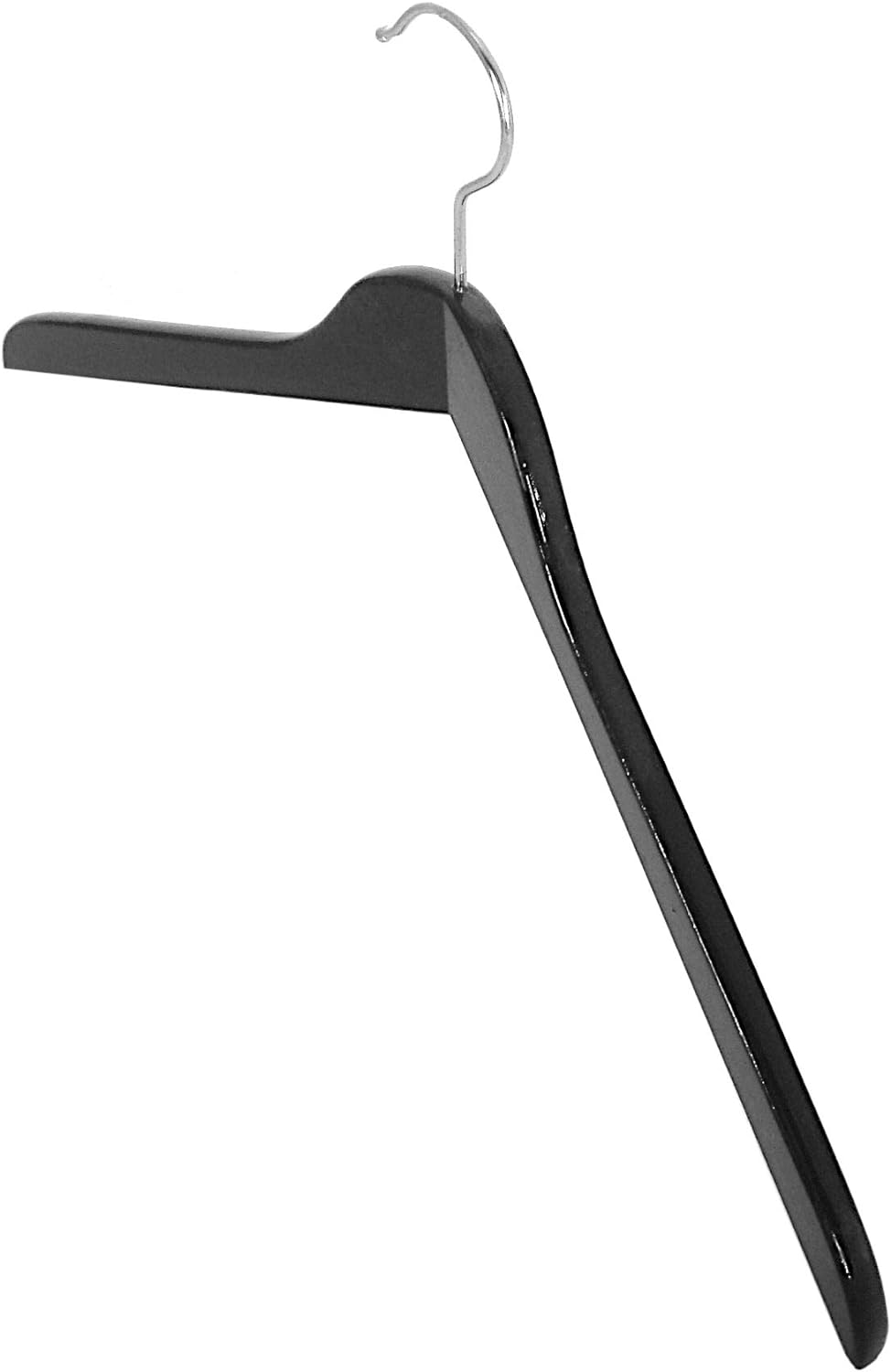Holzbügel für Oberteile, Blusenbügel, XL, flach, 50 cm, schwarz, NEU, 5 Stück