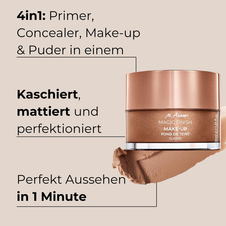M. Asam Magic Finish Geschenkset – Volume Mascara (10ml) & Make Up Mousse Classic (30ml), 4-in-1 Mak