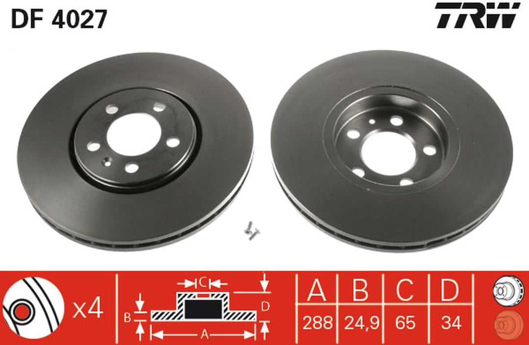 TRW DF4027 Bremsscheibe - (Paar)