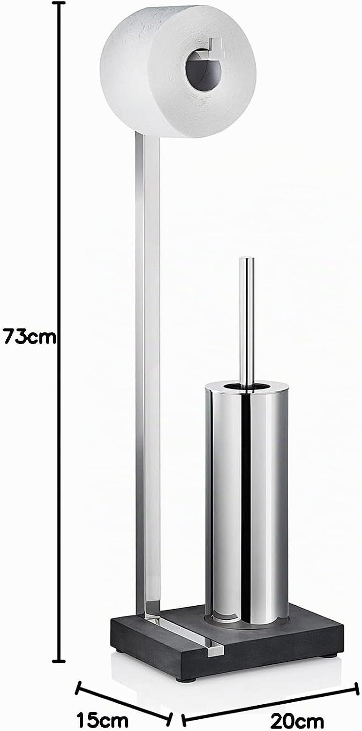 Blomus,68820,Menoto AA8- WCBürstenhalter Edelstahl fürToilettenbürste und WC Rollen Edelstahl Polier
