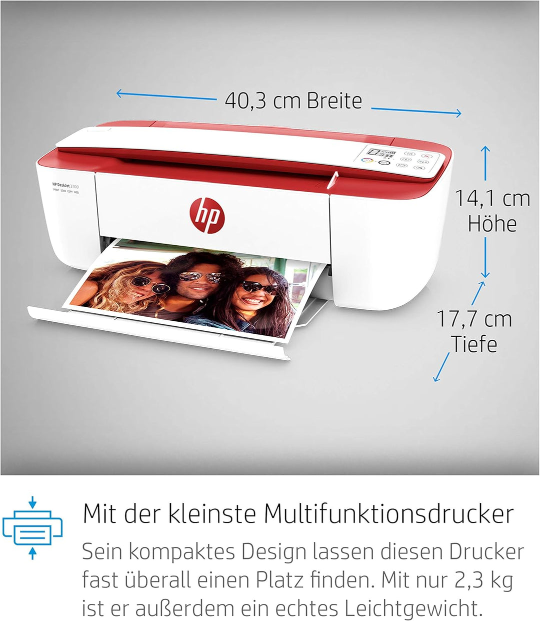 HP DeskJet 3764 Multifunktionsdrucker (Drucken, Scannen, Kopieren, WLAN, Airprint, mit 2 Probemonate