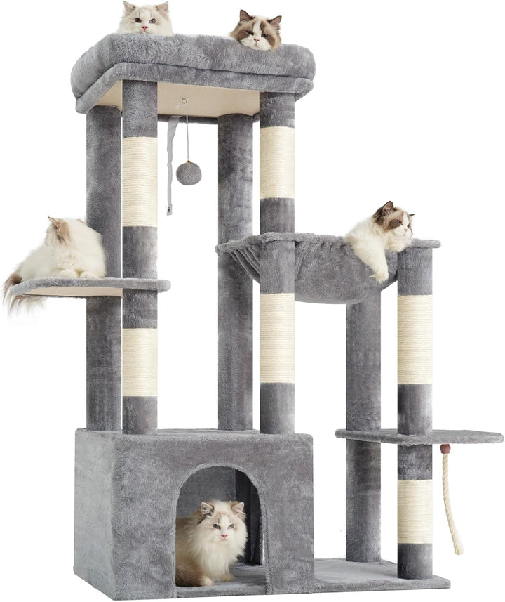 Heybly Kratzbaum 120cm - Grosser Katzenbaum mit XL-Basis, für grosse Katzen & Mehrkatzenhaushalte, G