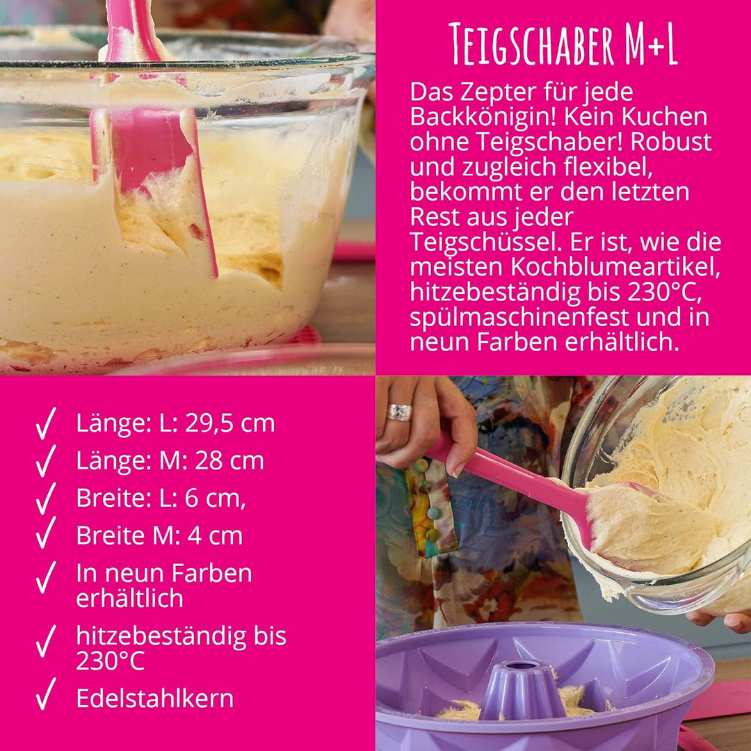 Kochblume Schaber-Set - Restelöffel L &amp; Design Teigschaber L &amp; Design Teigschaber M 3er Set | Premiu